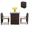 Costway 3 PCS Cushioned Outdoor Wicker Patio Set Garden Lawn Sofa Furniture Seat Brown No Assembly
